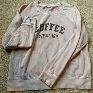 Old Navy Women’s Medium Brown Coffee Weather Crewneck Sweatshirt